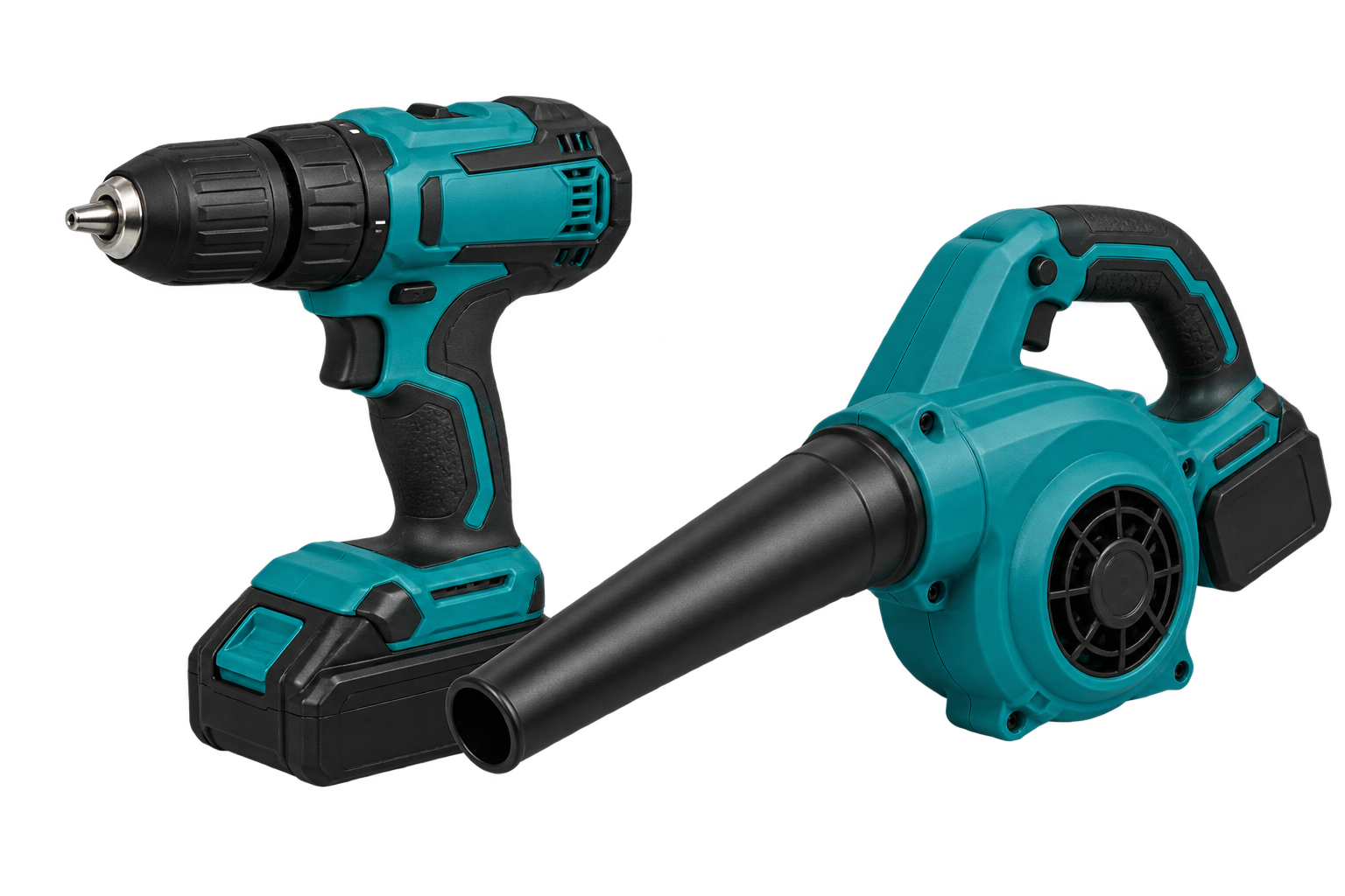 Cordless drill and handheld blower