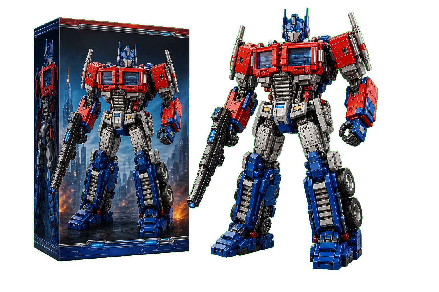 LEGO Transformers Optimus Prime toy box and assembled model