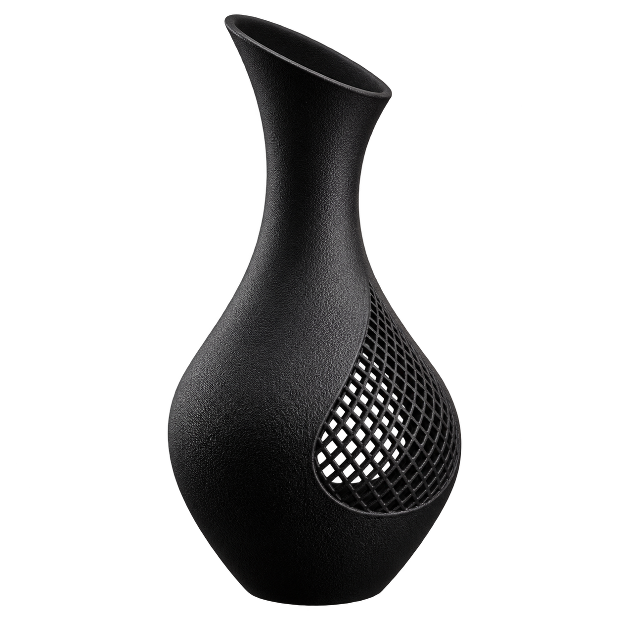 Matte black decorative vase